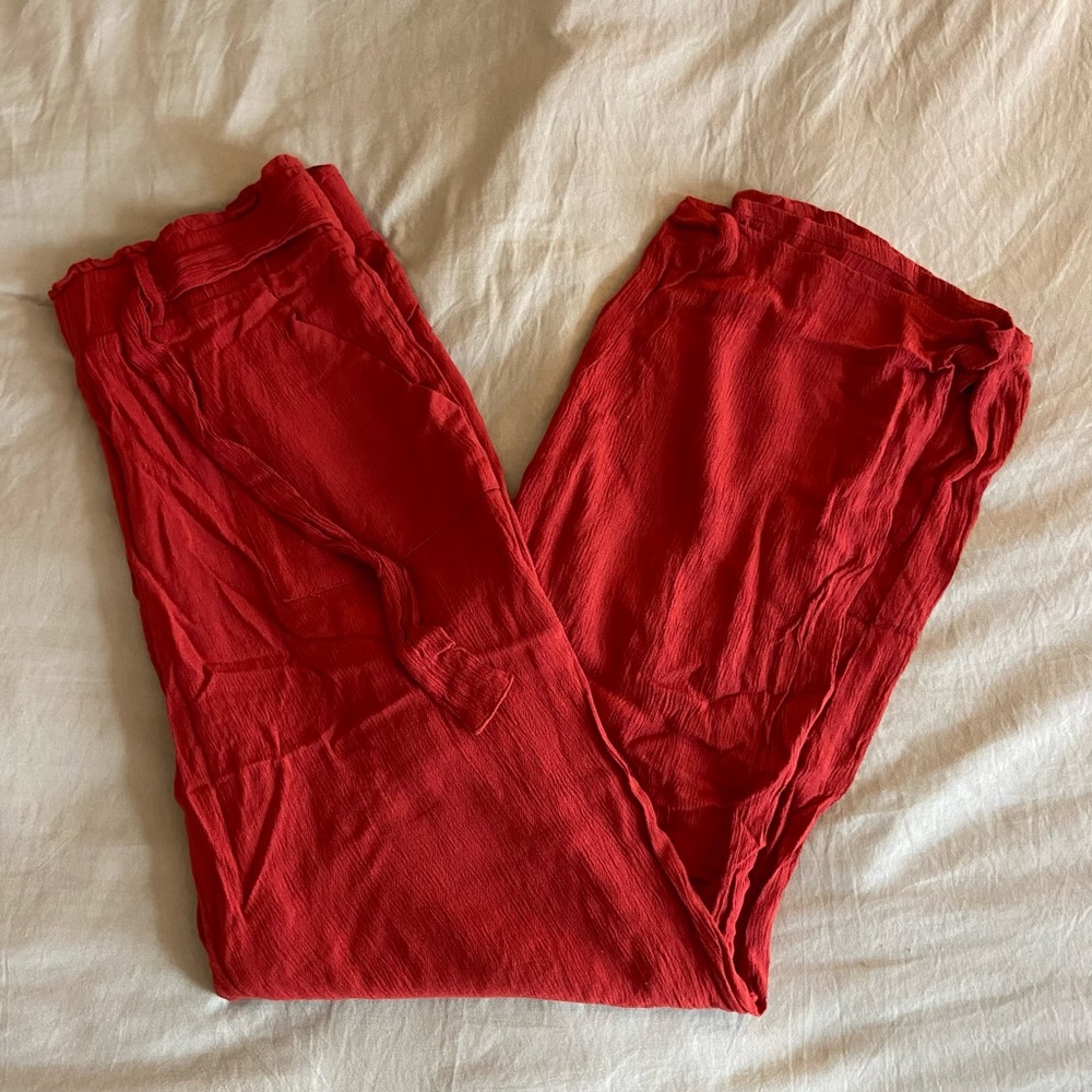 Sky & Sparrow Reddish Orange Flowy Pants, Women’s size M